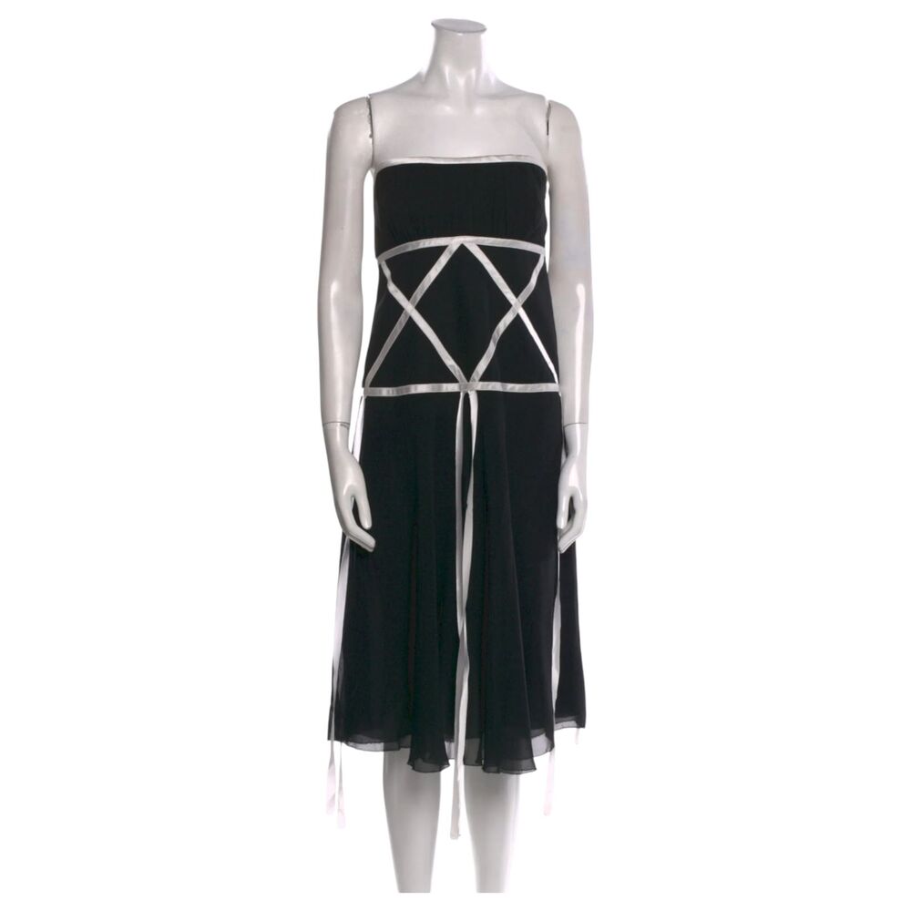 Nicole Miller Collection Vintage 90s Silk Black Ethereal Whimsy Slip Dress 4